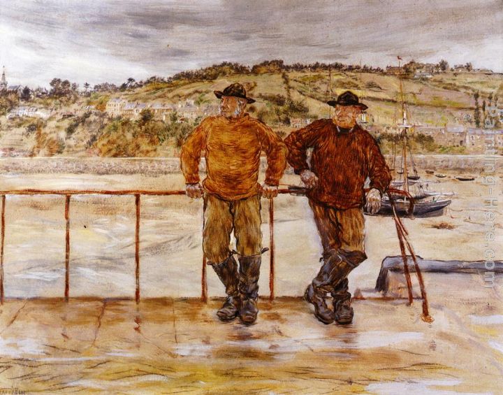 Fishermen at Jersey painting - Jean Francois Raffaelli Fishermen at Jersey art painting